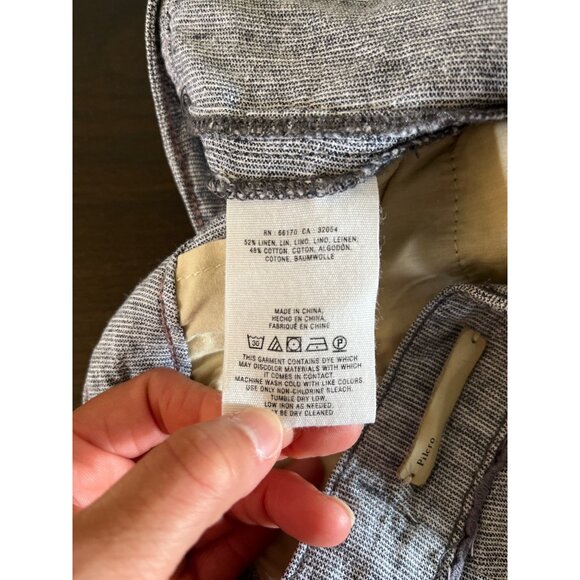 Pilcro Womens Size 4 Light Grey Gray Linen Blend Pants Trousers Anthropologie - Picture 5 of 5